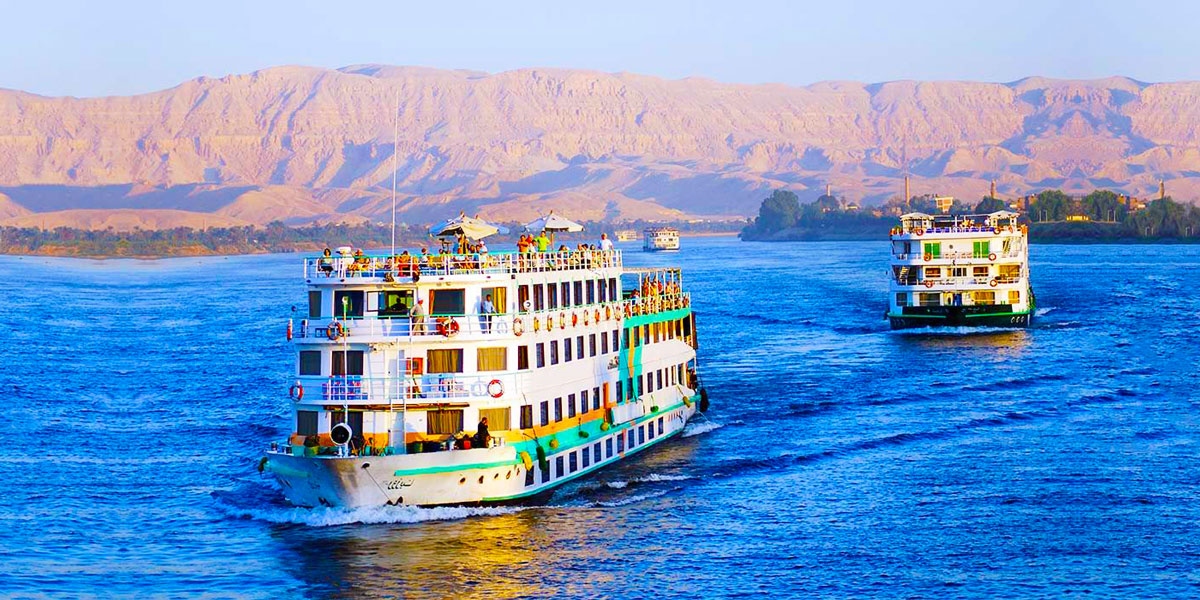 Ancient Egyptian Temple on the Nile River