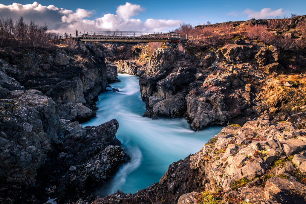 Icelandic Geyser and Waterfall